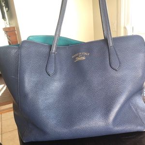 Gucci navy blue tote bag